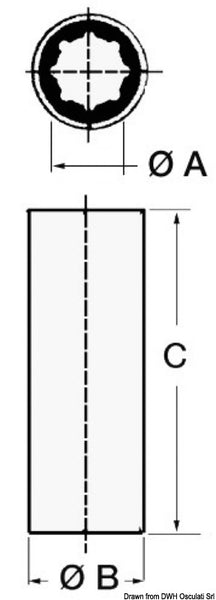 Shaft line bushing (cutless bearing) 45 x 61 mm