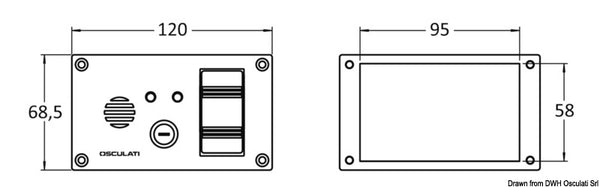 Panel switch with audible alarm for bilge pumps