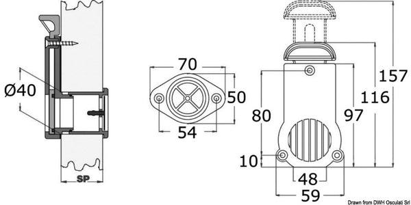 Transom sliding drain plug with valve