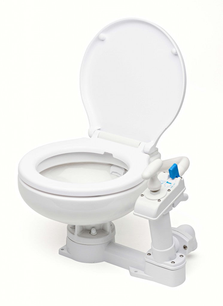 Compact manual toilet